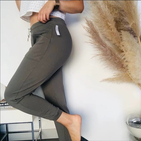 OLD NAVY Olive Green Sweatpants Joggers Pants French Terry Ankle Drawstring M - Picture 6 of 16